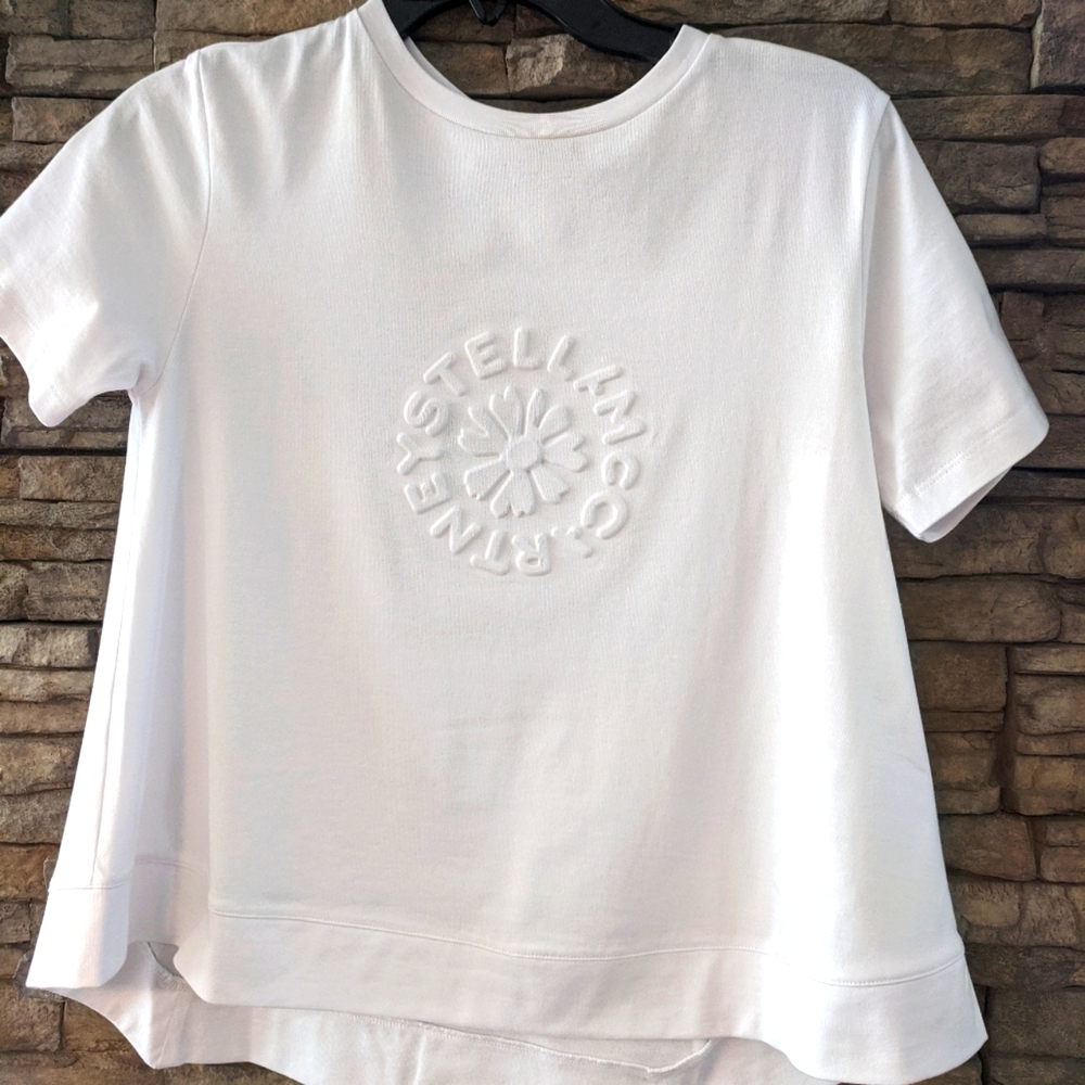 COPY - Stella McCartney  White Embossed Daisy Logo T-shirt
